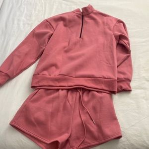 Pink Sweat Set - Shorts & Sweatshirt